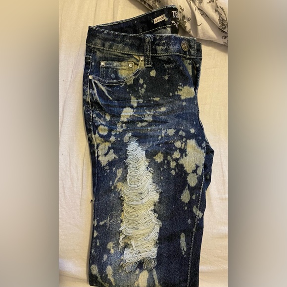 Jean Machine Bleached & Ripped Fitted Jeans - Picture 2 of 3